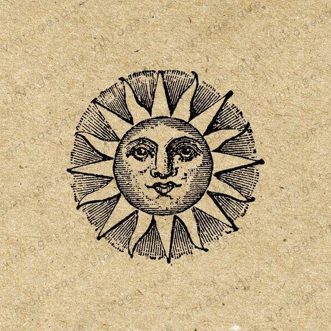 INSTANT DOWNLOAD Sun Symbol Image Sun Graphics by vintagesque