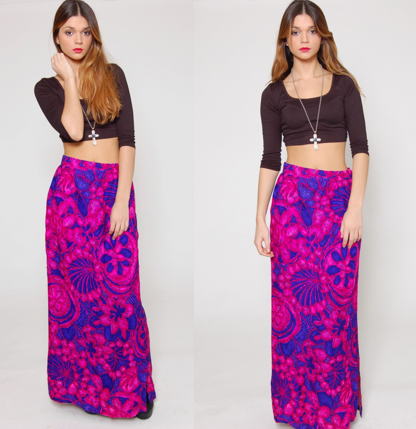 sale vintage 70s batik maxi skirt purple pink neon sale vintage 70s batik maxi skirt purple pink neon