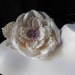 Velvet Millinery Rose in Ivory with Lilac stamens for Bridal, Sashes, Headbands, Costumes MF 111
