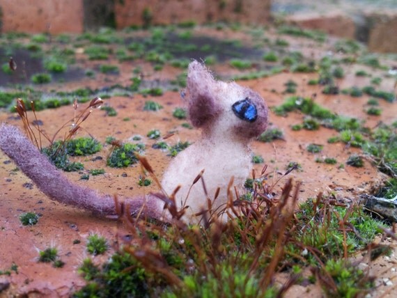 Tiny Siamese Cat realistic miniature felt animals by ...