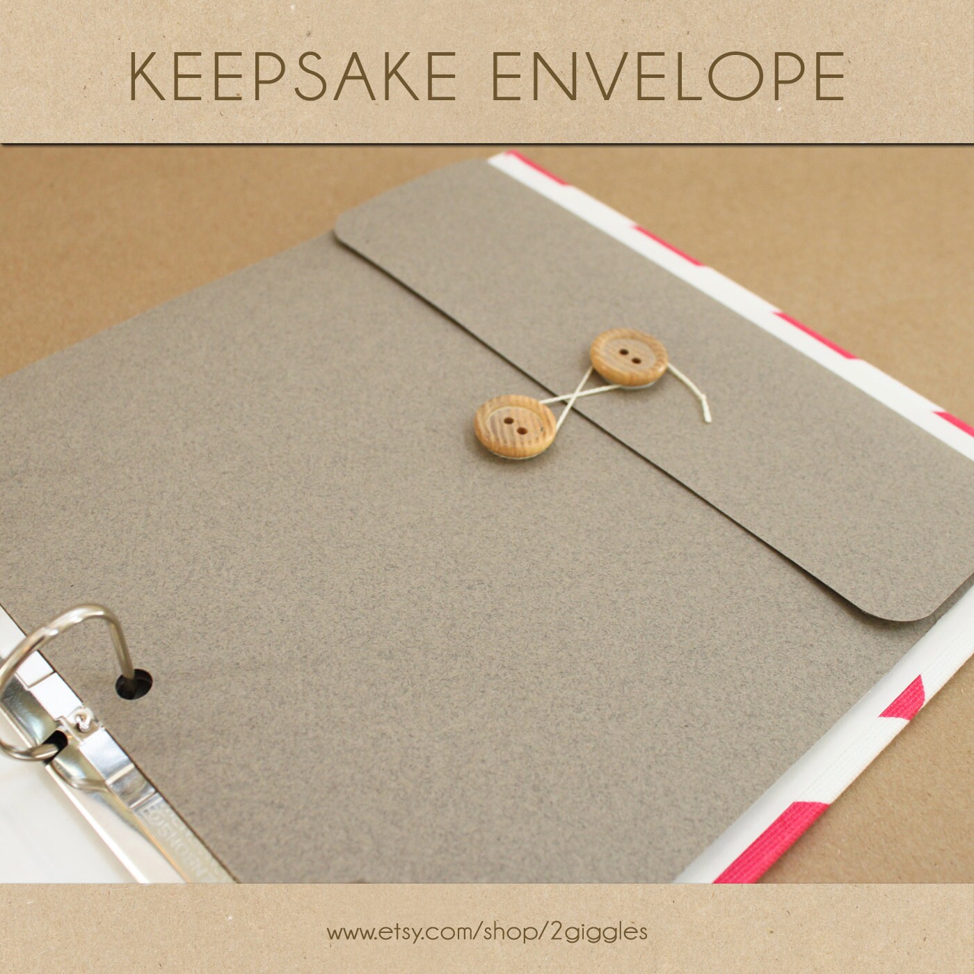 Keepsake Envelope Felt Grey Include in your Two Giggles