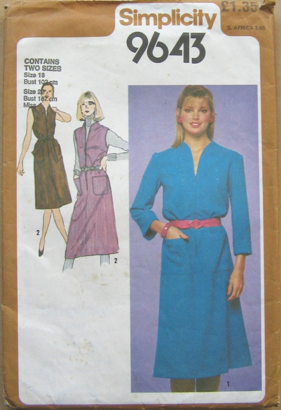 dress 18 size pattern 18  Size Pattern Pattern   Size Dress  20 1980s   Dressmaking Jumper