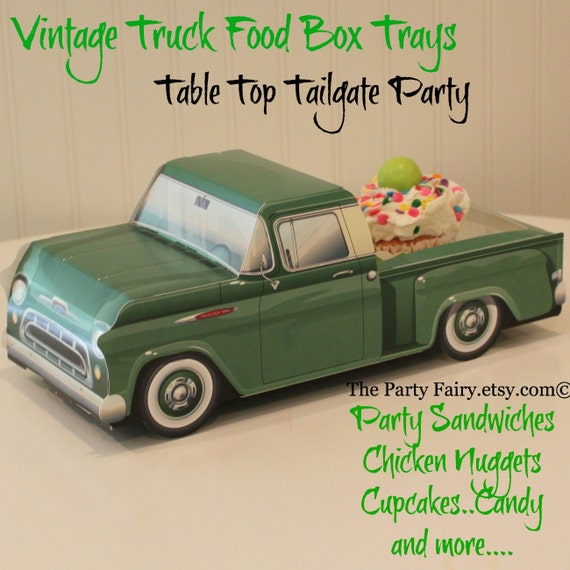 Food Truck Box 6 Vintage Green Food Box Trays Tailgate Party Vintage