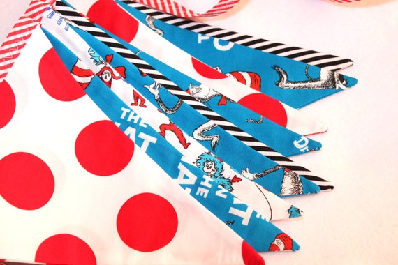 Cat in the Hat Fabric Bunting Banner LAST ONE Il_570xn