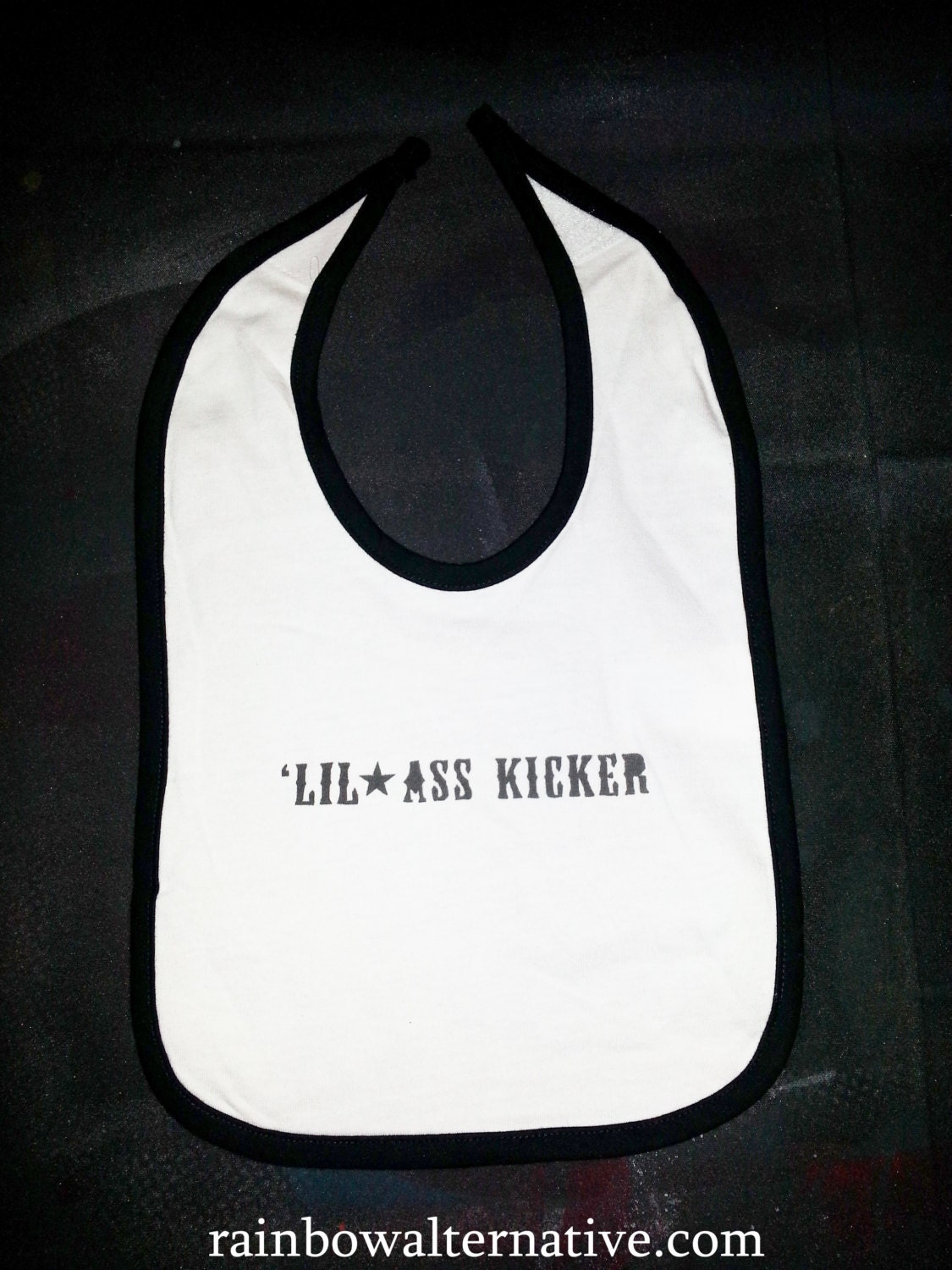 SALE Lil Ass Kicker baby bib little the by rainbowalternative