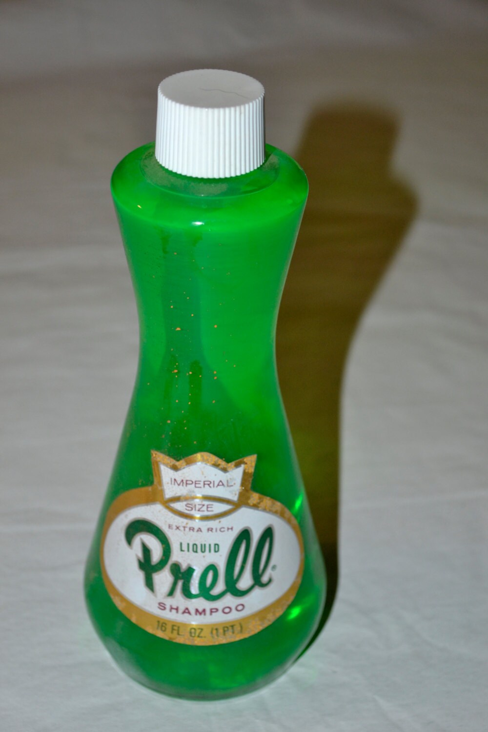 Large Vintage 1960s Prell Shampoo in Glass bottle 16 fl oz