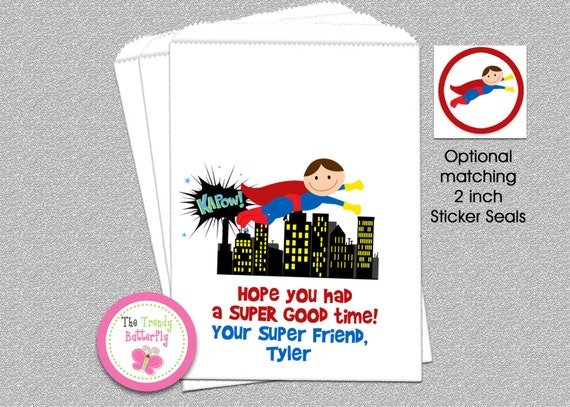 Superhero Party Favor Bag , Candy Buffet , Party Favor Bags, Goody Bags, Favor Bags Il_570xn