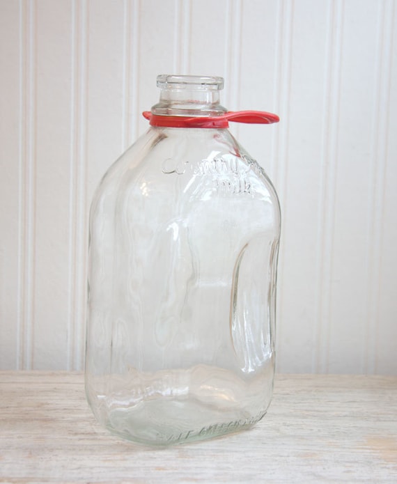 Country  Milk Gallon  Dairy, Fresh Glass Mid Milk jug Jug, Half lamp Bottle, glass milk