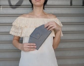 women leather wallets / gray wallet purse / handmade wallet