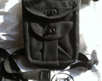 Large Utility Belt Thigh Bag Pouch /Great for Burning Man, Passports, Traveling, Sportsmen, Industrial #LG-UTP-BK