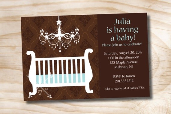 ELEGANT CHANDELIER Baby Shower Party Event Printable Invitation Il_570xn