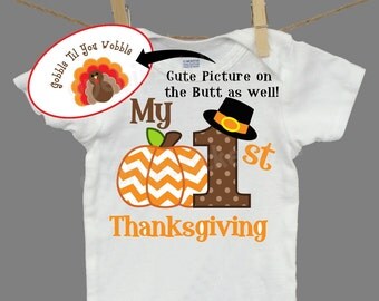My First Thanksgiving Shirt Gerber ONESIES ® tshirt Pumpkin tshirt