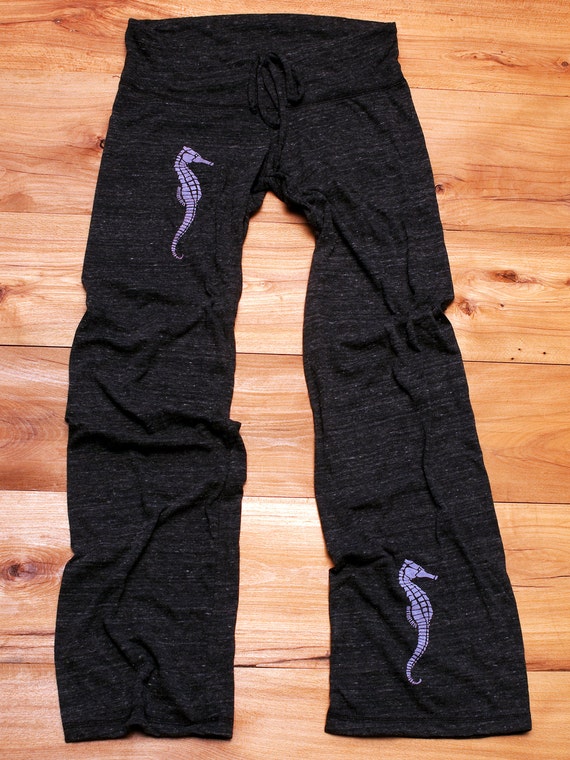 the sweet smell of seaweed Long Yoga Pants, Seahorse Pants, Maternity Pants, S,M,L,XL