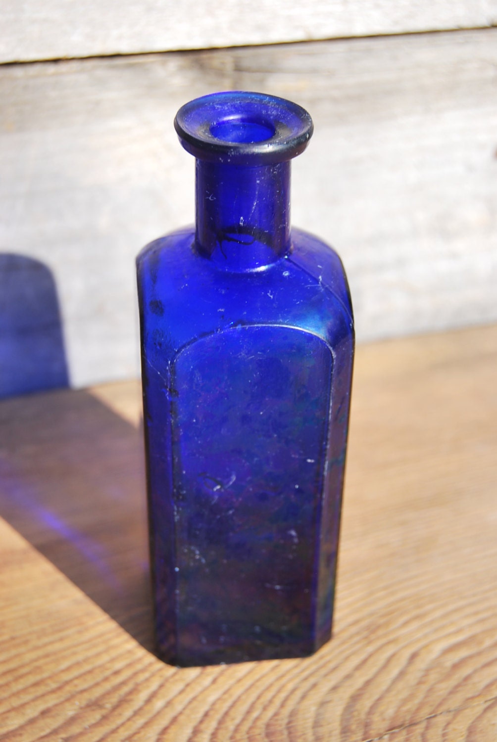 Square Cobalt Blue Bottle