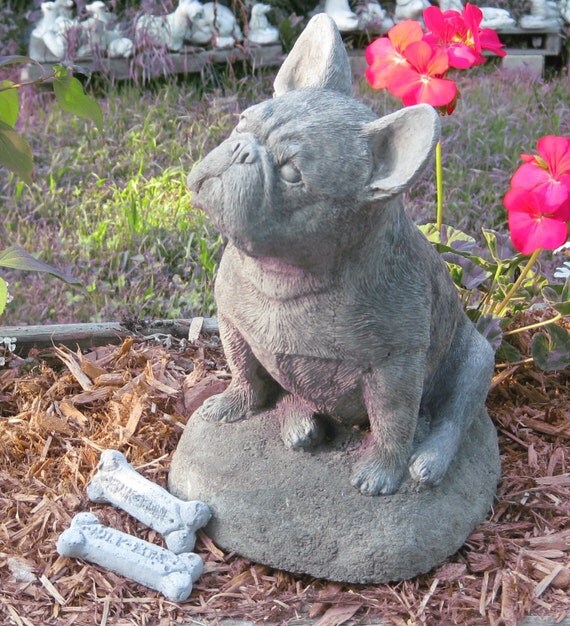 large concrete bulldog statue