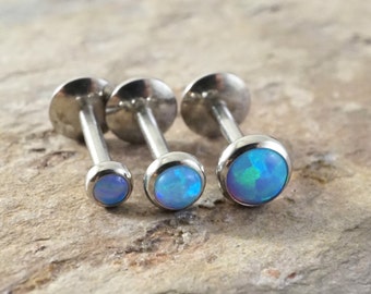 Tragus Earring Blue Opal Tragus Stud Tragus Jewelry