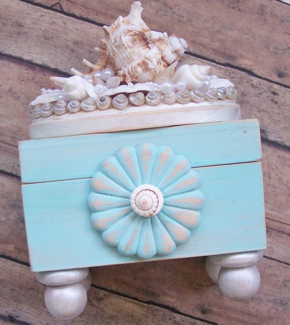 Decorative Box Shell Box Seashell Box Coastal Decor