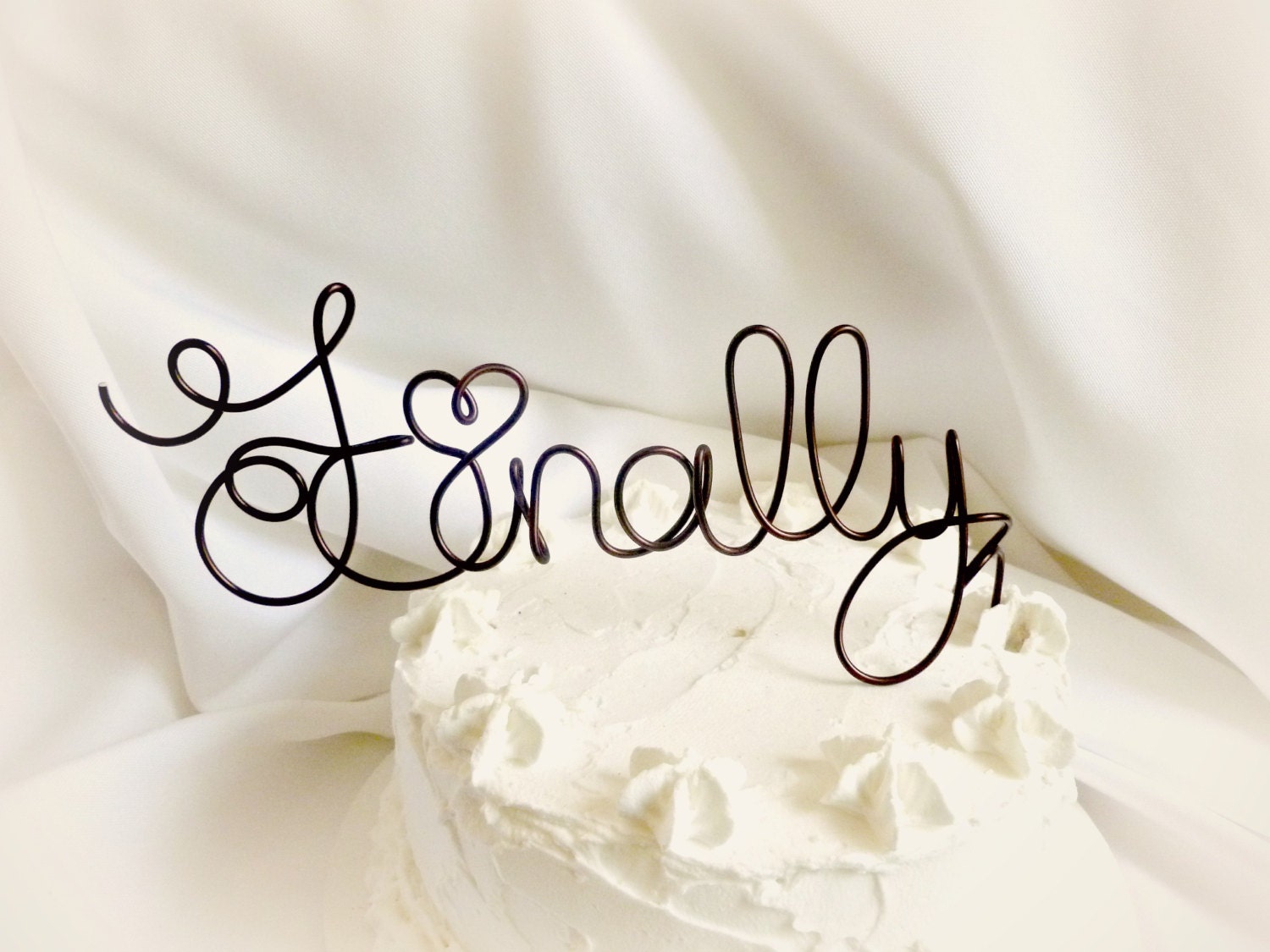 Fun Modern Cake Topper, Wedding Decor, Finally