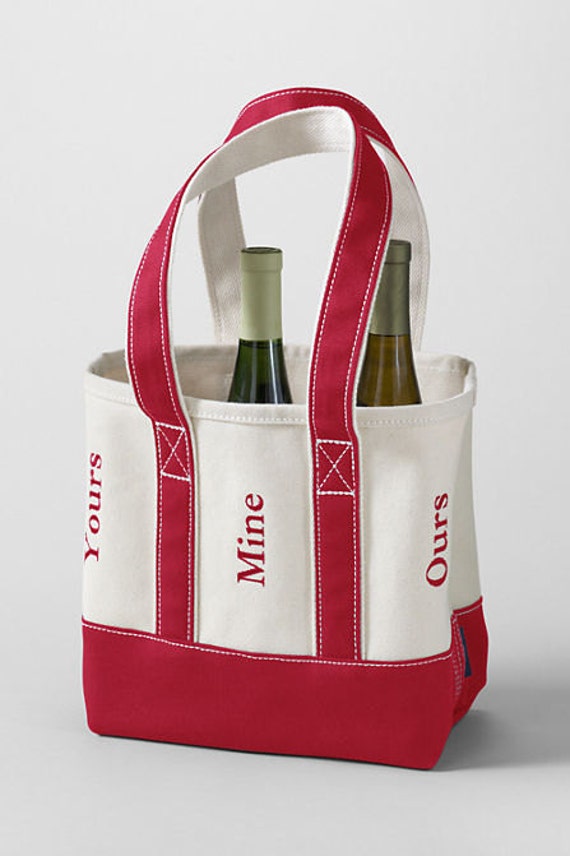 monogrammed insulated wine tote