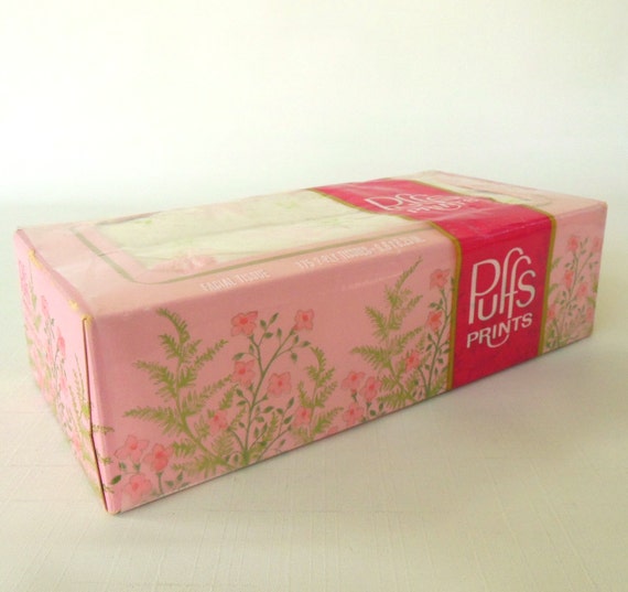 Puffs Facial Tissues Vintage 1970s Kleenexes Unopened Box Pink