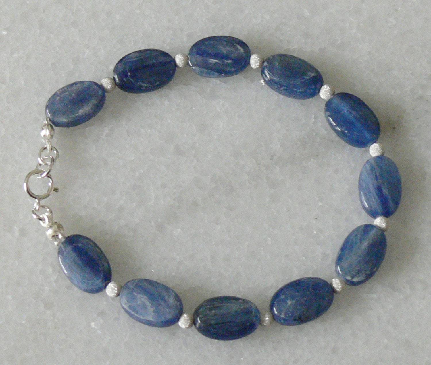 Blue Kyanite bracelet for ladies with sterling star dust