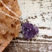 RESERVED for JACKIE,,,,,,,,CAVE / Raw Purple Amethyst Druzy Quartz Crystal Gemstone Pendant Layering Necklace Sterling Silver Plated Long