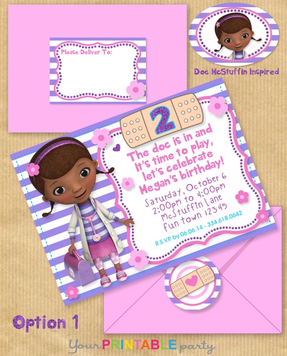 items-similar-to-doc-mcstuffins-inspired-party-invitation-with-address