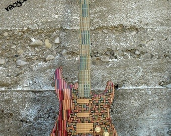 Recycled Skateboard Guitar, Skate Guitar, Made in Canada, Skate Art, Custom Guitar