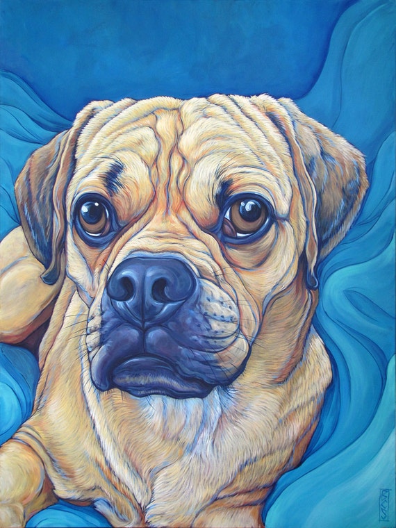30 x 40 Custom Pet Portrait Painting in Acrylic on