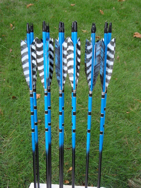 Black & Blue archery arrows 40-45lb dozen traditional wood
