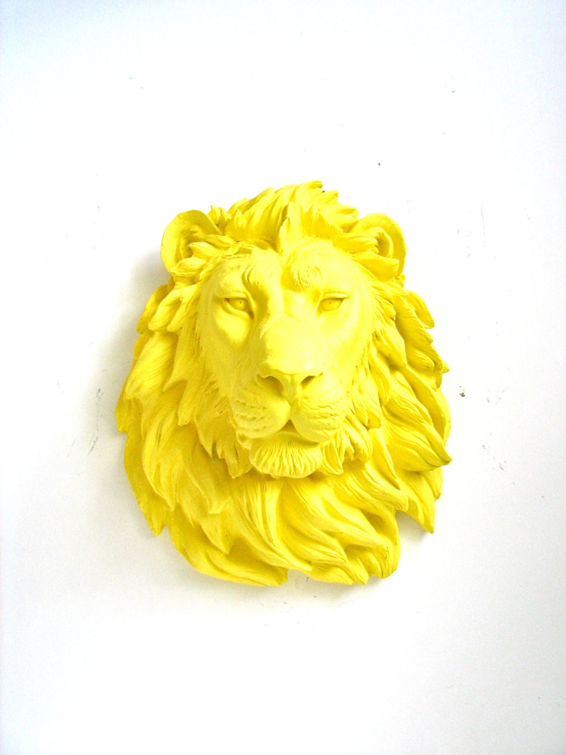 stuffed lion head wall mount