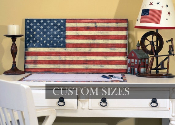 Distressed Wood American Flag - Hand Painted