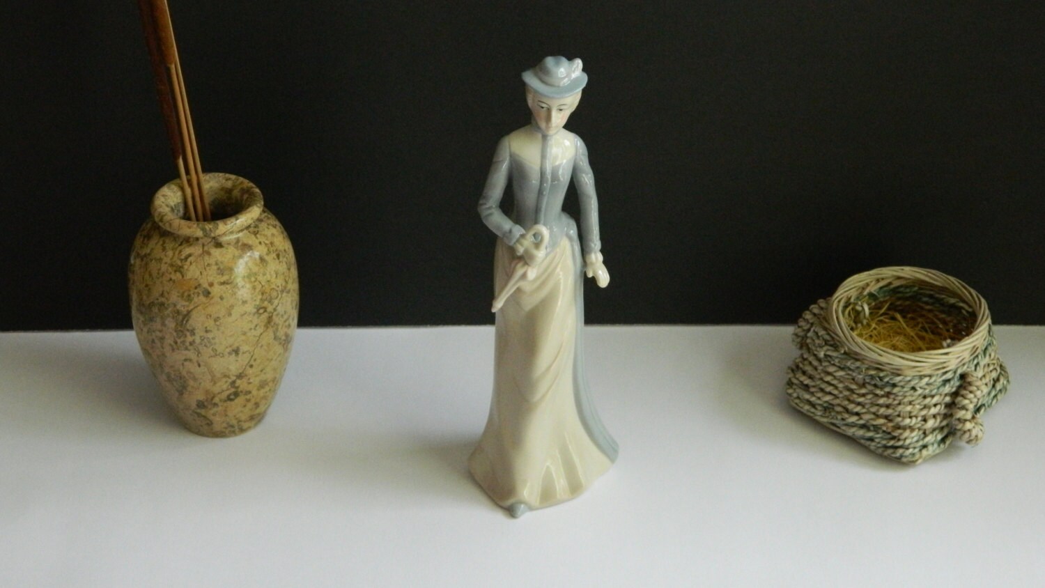 Vintage Porcelain Figurine 1970s Lladro Style Home