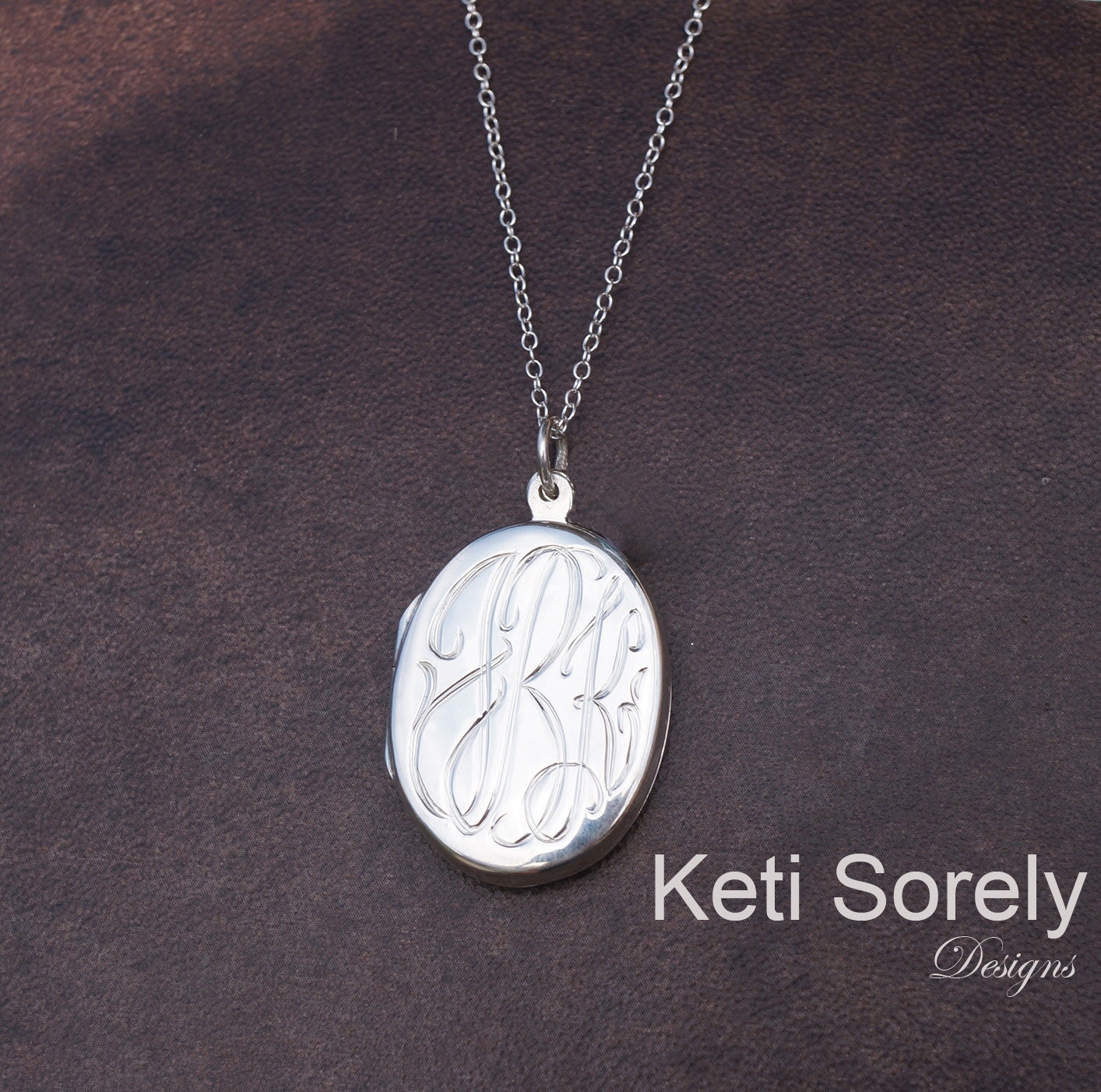 Personalized Oval Monogram Locket Customized It with Your