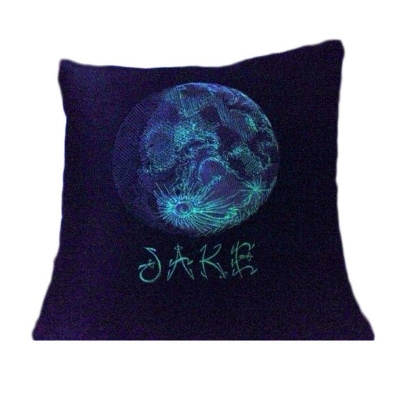 Personalized Glow in The Dark Moon Pillow