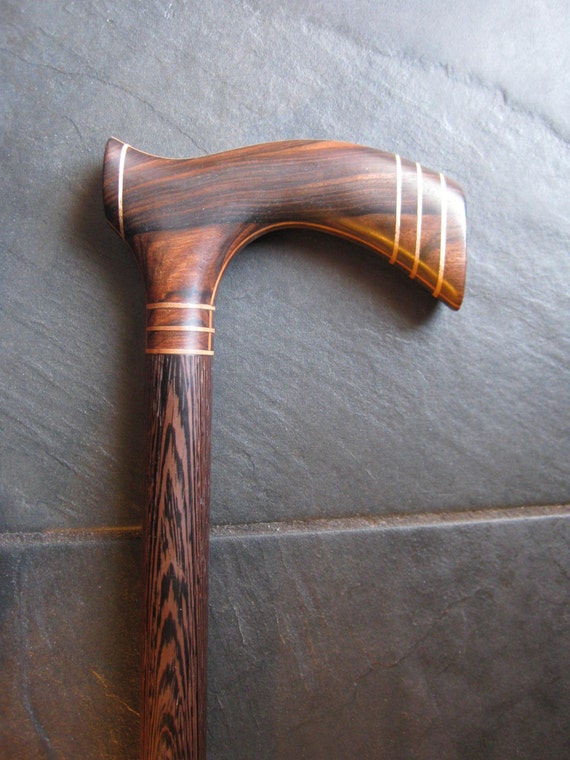 Mun Ebony Exotic Wood Walking Cane Wooden Cane by gammamike