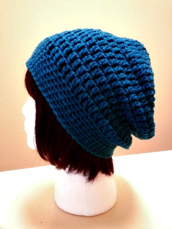 Hat Baggy Hipster Winter  beanie Slouchy Beanie zef Womens Teal Oversized Crochet hat