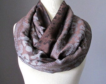 Infinity Scarf / animal pattern scarf / Brown scarf / fall scarf / Christmas gift