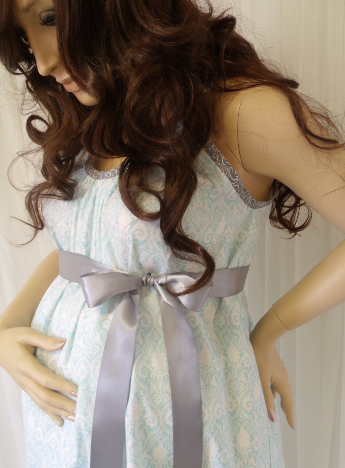 Aqua Blue Maternity Hospital Gown delivery nursing gown