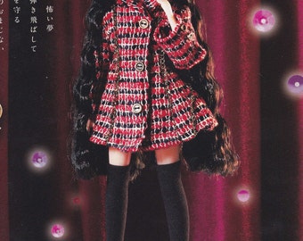 Licca Kenner Blythe 22cm doll A Line Fall Season Coat & High Knee Socks set pdf E PATTERN pdf in Japanese and Template Titles in English