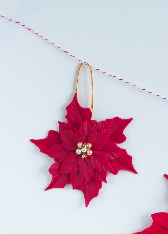 red poinsettia ornament for your christmas tree red poinsettia ornament for your christmas tree