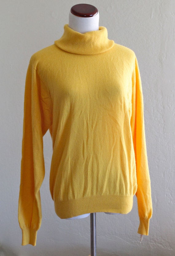 Vintage Golden Yellow Cashmere Turtleneck by StickShiftVintage