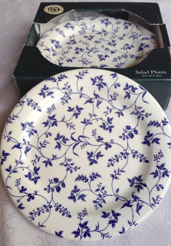 Set of 4 Windsor Browne Italy Whisper Blue Salad Plates