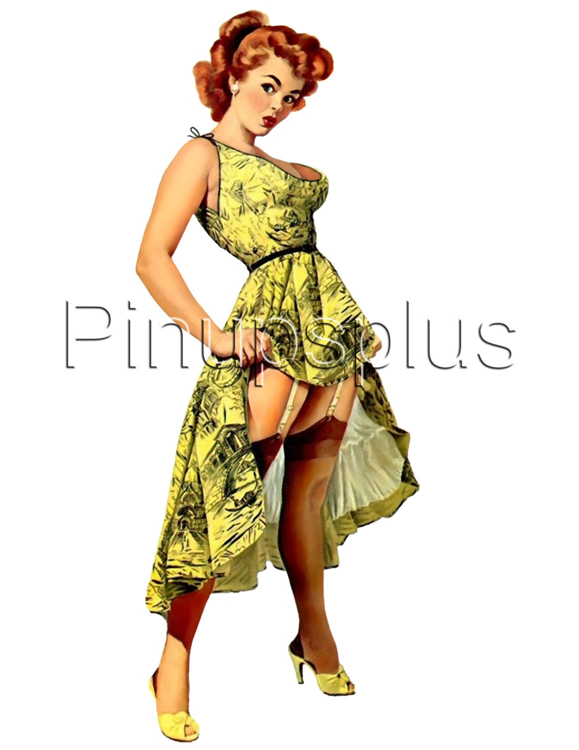 Retro Pinup Girl Guitar And More Waterslide Decal Sticker Sexy