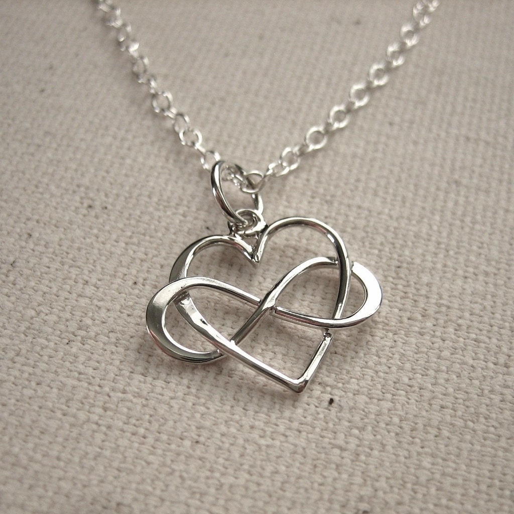 Infinity Heart Sterling Silver Necklace Eternal Love by Peytra