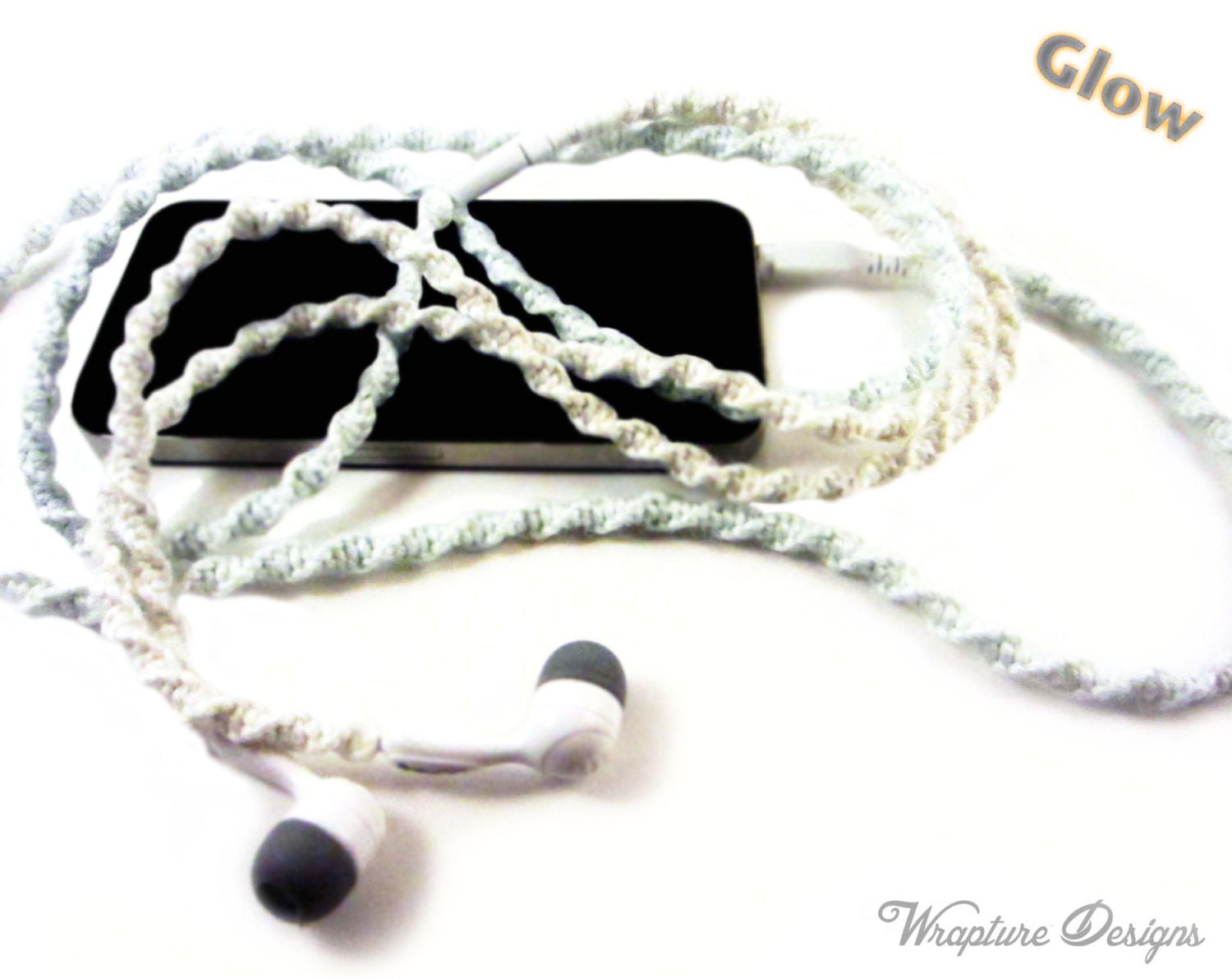 GLOW in the DARK Wrapped Tangle Free Earbuds - 'G.L.O.W.' By Wrapture Designs