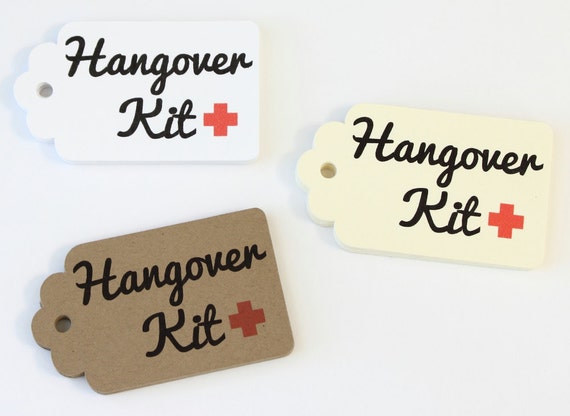 Hangover Kit Tags Bachelorette Favor Kraft Tag Paper Tag