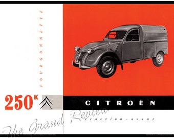 Citroen Vintage 2CV Truck Print - The 1959 Citroen Fourgonnette - The Beloved Deux Chevaux Vintage European Commercial Runabout