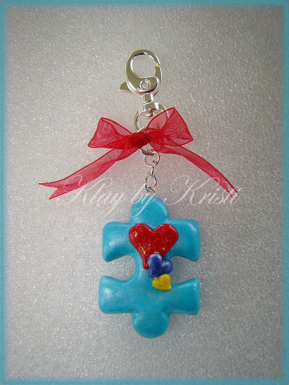 Items similar to Autism Awareness Puzzle Piece Keychain ...