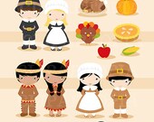Thanksgiving pilgrim digital clipart / Thanksgiving clip art / Pilgrim clipart for personal and commercial use / instant download Il_170x135